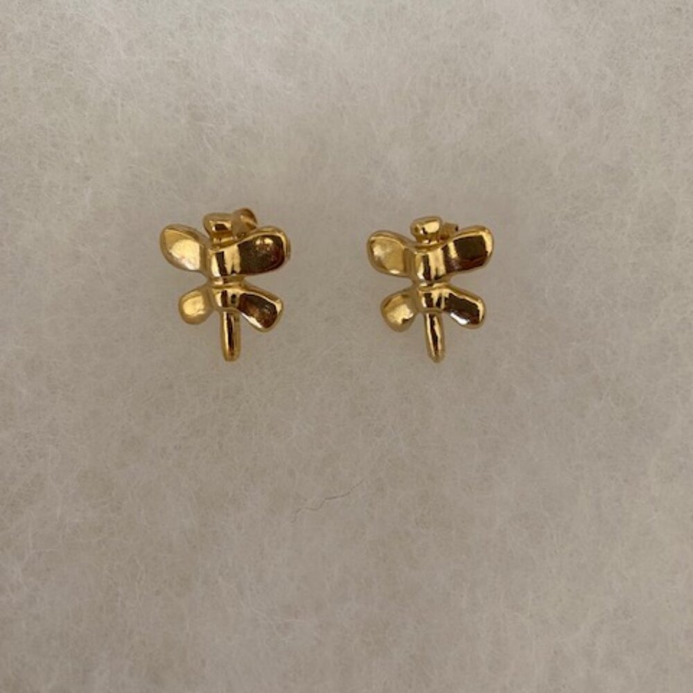 18k gold plated Dragonfly Earrings NEW
